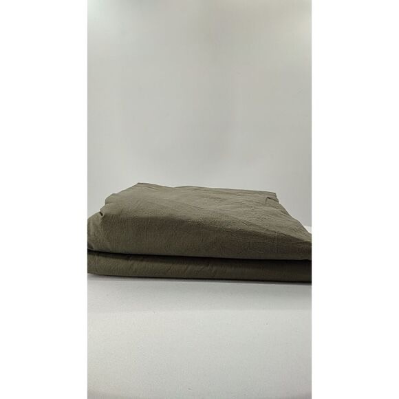 Quince Organic Brushed Cotton Sheet Set Dusty Olive Bedding King